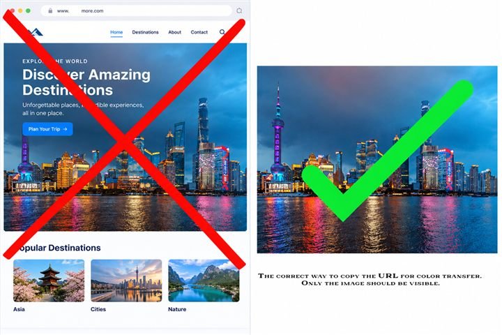 Example: copy the image address, not the page address
